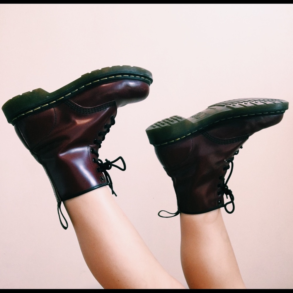 Cherry Red Doc Marten 1460 Leather Boots
